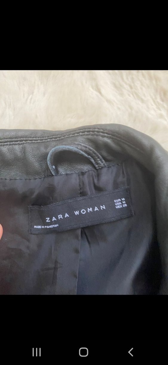 Zara Siyah Deri Biker Ceket - Görsel 3