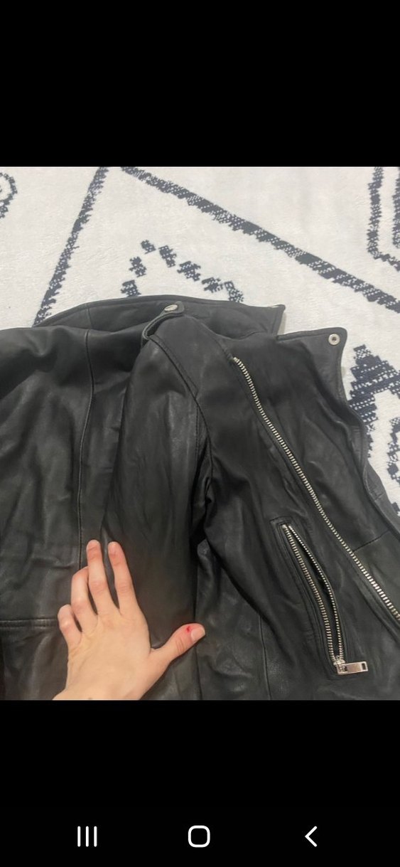 Zara Siyah Deri Biker Ceket - Görsel 5