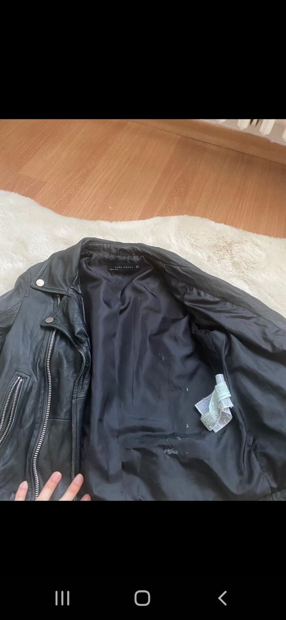 Zara Siyah Deri Biker Ceket - Görsel 2