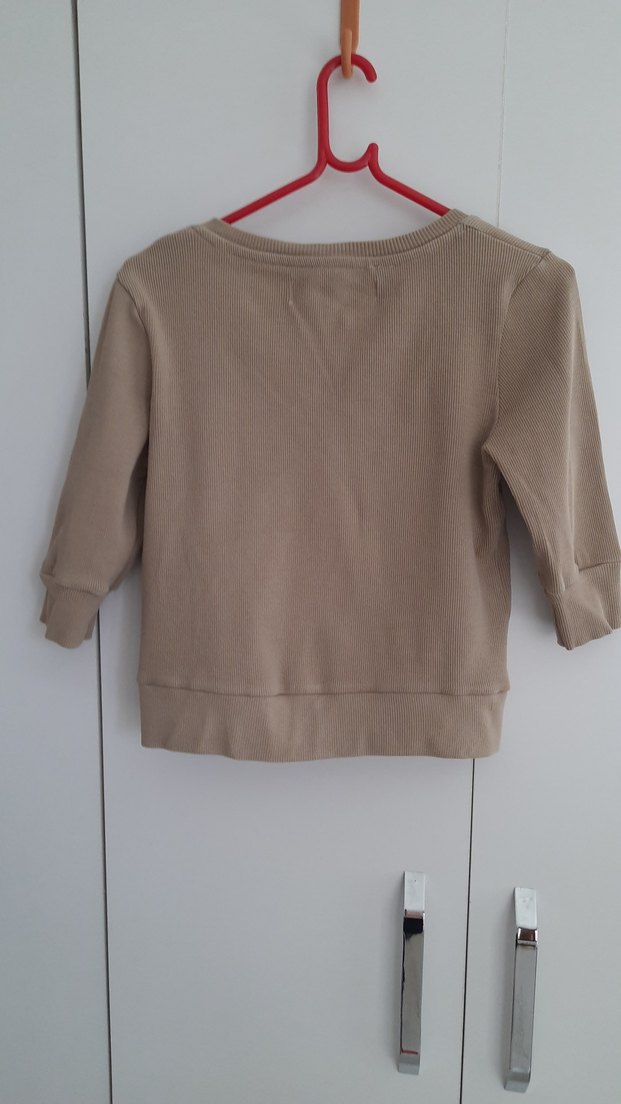 Bej Fırfırlı Uzun Kollu Hırka - Görsel 2