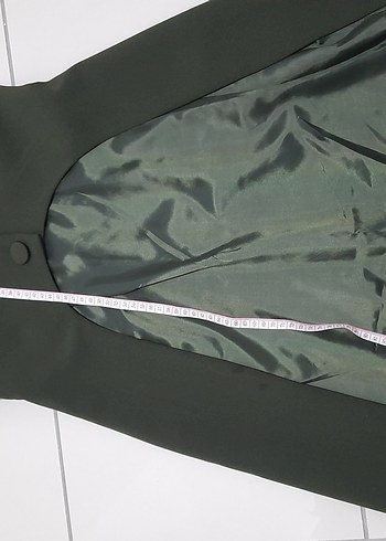 Düğmeli, Uzun Kesim Yeşil Kadın Yelek - Görsel 5