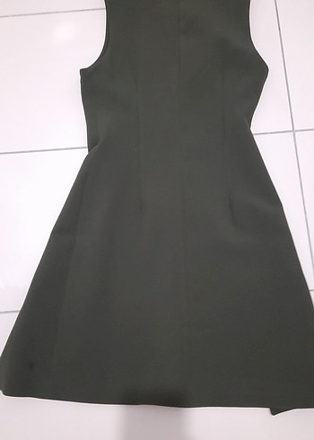 Düğmeli, Uzun Kesim Yeşil Kadın Yelek - Görsel 2