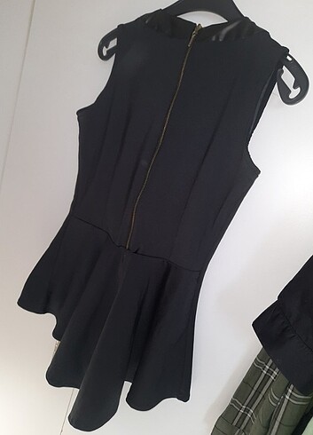 Deri tül detaylı saten bluz - Görsel 2