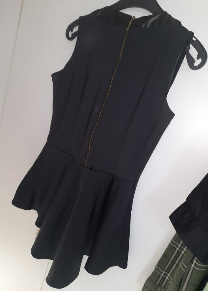 Deri tül detaylı saten bluz - Görsel 2