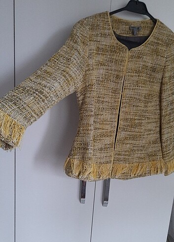 Sarı tüvit ceket - Görsel 3