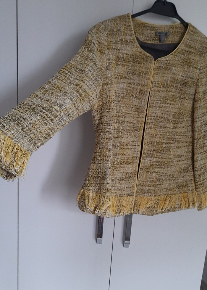 Sarı tüvit ceket - Görsel 3