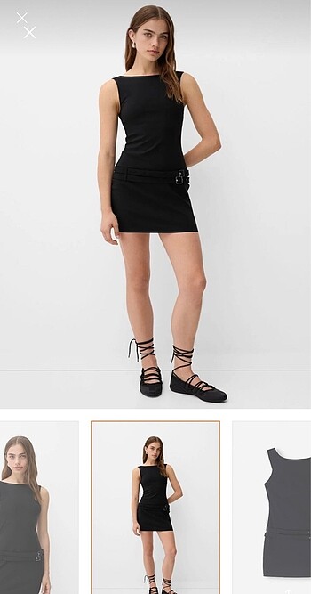Bershka kemerli elbise