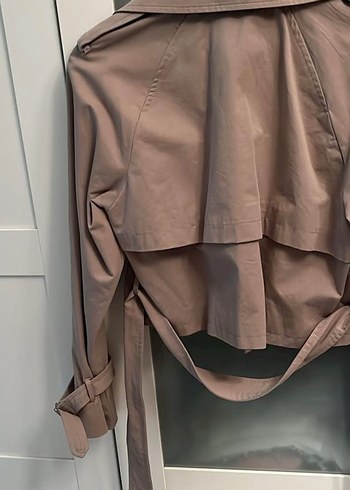 Bershka Bej Midi Trençkot, Kemerli, Regular Fit
