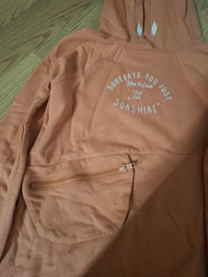 Kız Çocuk Kapüşonlu Fermuarlı Sweatshirt.8-9 yaş - Görsel 2