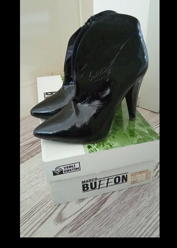 Fermuarlı Siyah Rugan Stiletto Bot - Görsel 8