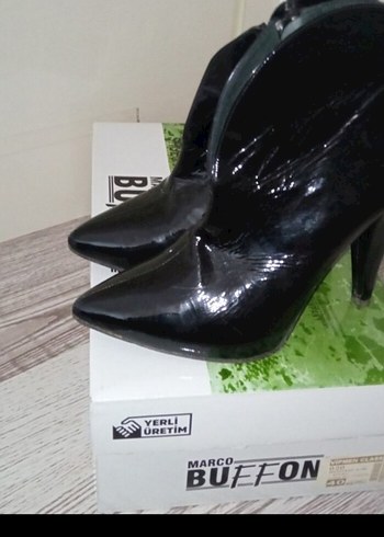 Fermuarlı Siyah Rugan Stiletto Bot - Görsel 11