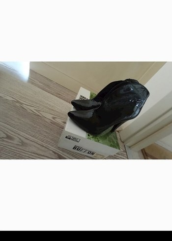 Fermuarlı Siyah Rugan Stiletto Bot - Görsel 2