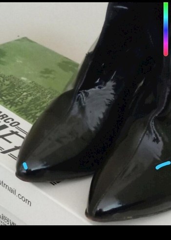 Fermuarlı Siyah Rugan Stiletto Bot - Görsel 3