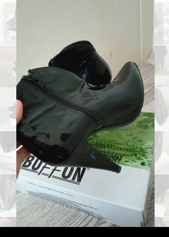 Fermuarlı Siyah Rugan Stiletto Bot - Görsel 5