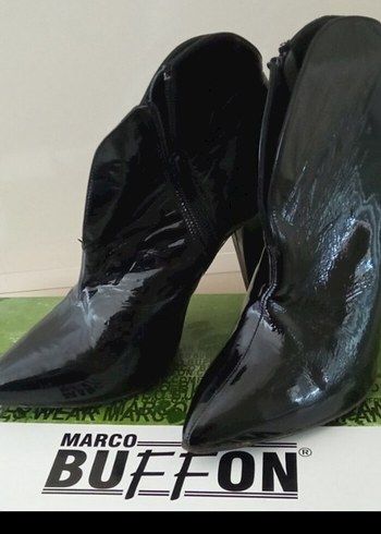 Fermuarlı Siyah Rugan Stiletto Bot - Görsel 14