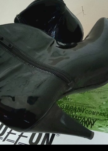 Fermuarlı Siyah Rugan Stiletto Bot - Görsel 9