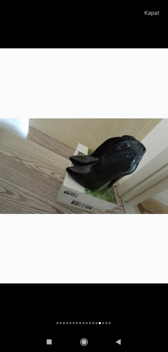 Fermuarlı Siyah Rugan Stiletto Bot - Görsel 2