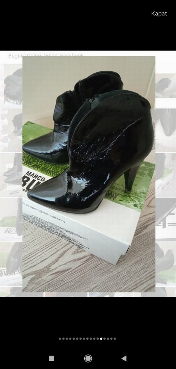 Fermuarlı Siyah Rugan Stiletto Bot - Görsel 4