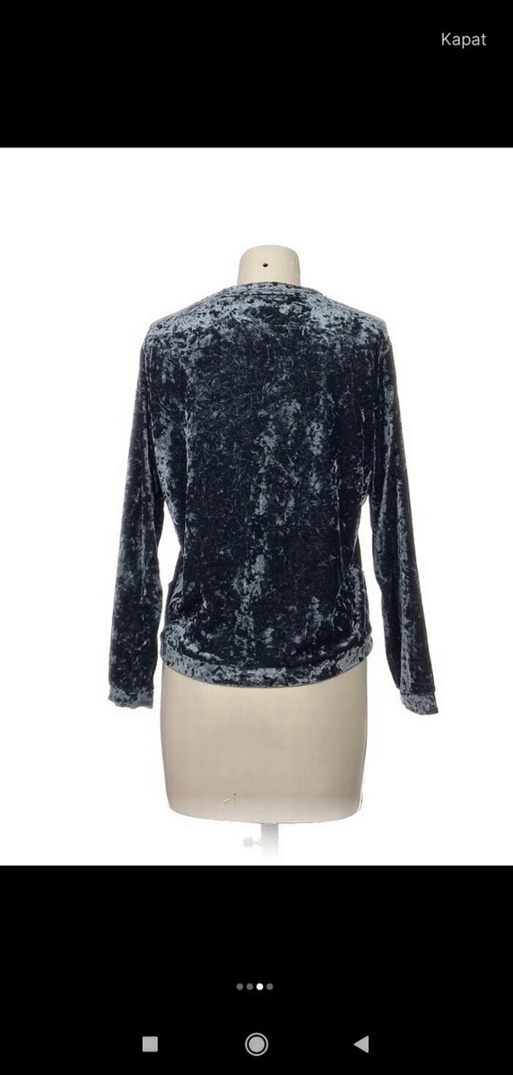 Gri Kadın Midi Boy Kadife Ceket - Görsel 3