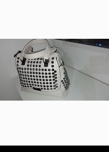 Krem rengi canta - Görsel 4