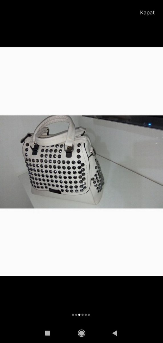 Krem rengi canta - Görsel 4