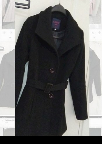 Siyah Kuşaklı Kadın Kaban - Görsel 2