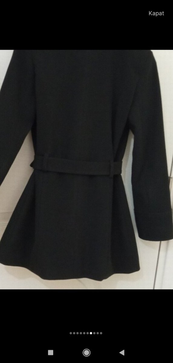Siyah Kuşaklı Kadın Kaban - Görsel 3