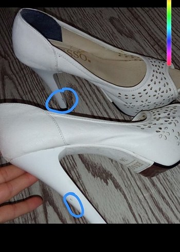 Beyaz Dolgu Topuklu Kadın Abiye Ayakkabı - Görsel 11