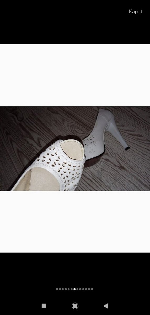 Beyaz Dolgu Topuklu Kadın Abiye Ayakkabı - Görsel 3