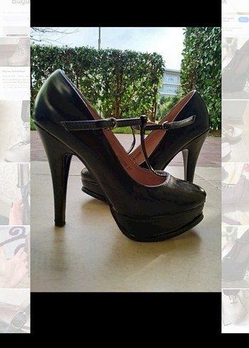 Siyah Gotik Platform Topuklu Kadın Ayakkabı - Görsel 6
