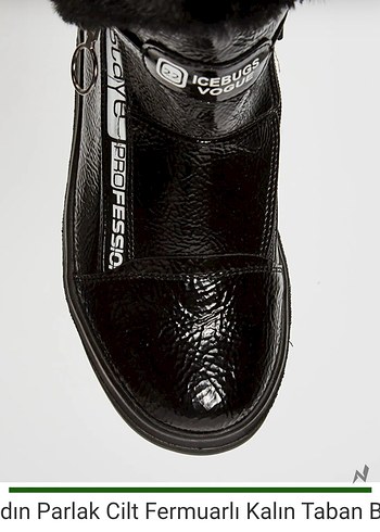 Siyah Deri Kürklü Biker Kadın Bot - Görsel 2