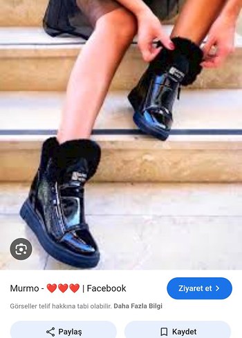 Siyah Deri Kürklü Biker Kadın Bot - Görsel 15