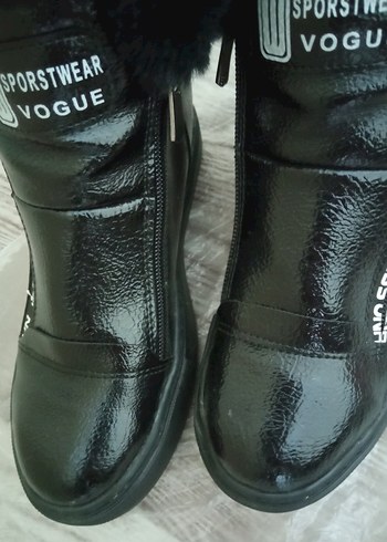 Siyah Deri Kürklü Biker Kadın Bot - Görsel 4