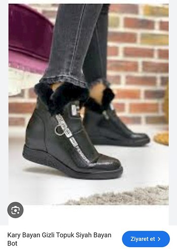 Siyah Deri Kürklü Biker Kadın Bot - Görsel 16