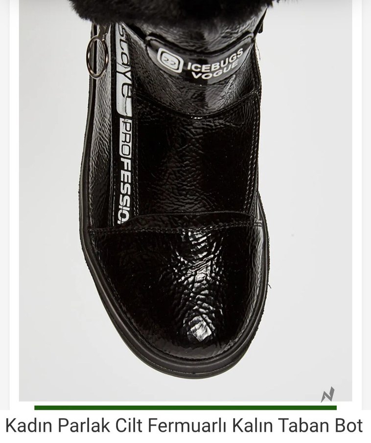 Siyah Deri Kürklü Biker Kadın Bot - Görsel 2