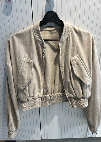 Zara bej fermuarlı ceket