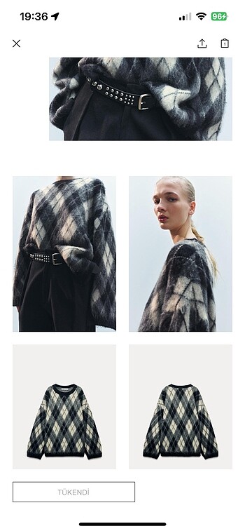 Zara baklava desenli kazak