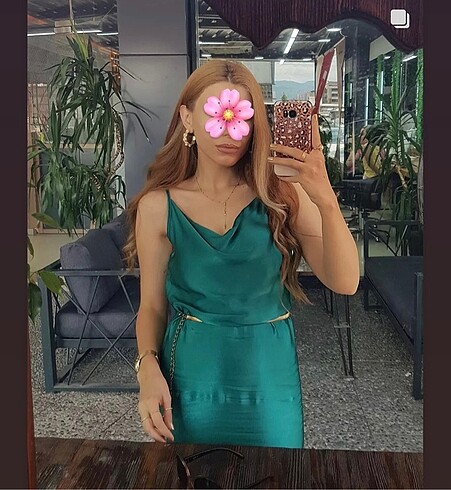 s Beden yeşil Renk Degaje elbise