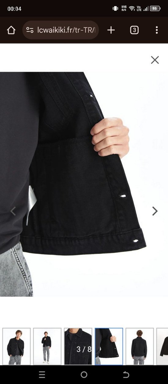 lcw Siyah Denim Erkek Ceket - Görsel 3