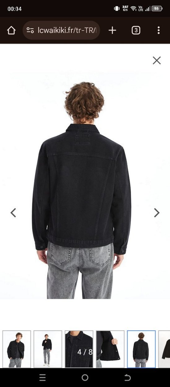 lcw Siyah Denim Erkek Ceket - Görsel 4