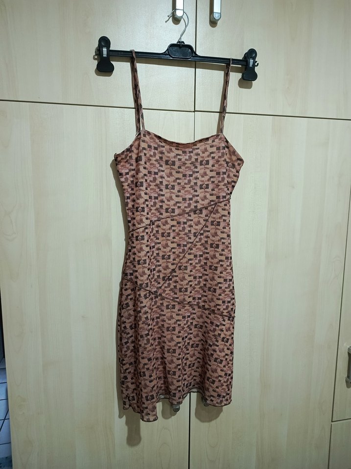 Trendyol & Milla Kahverengi Dantel Detaylı Mini Elbise - Görsel 2