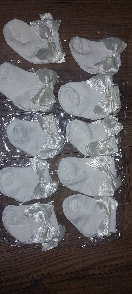 Kız Çocuk Beyaz Saten Görünümlü Çorap - Görsel 2