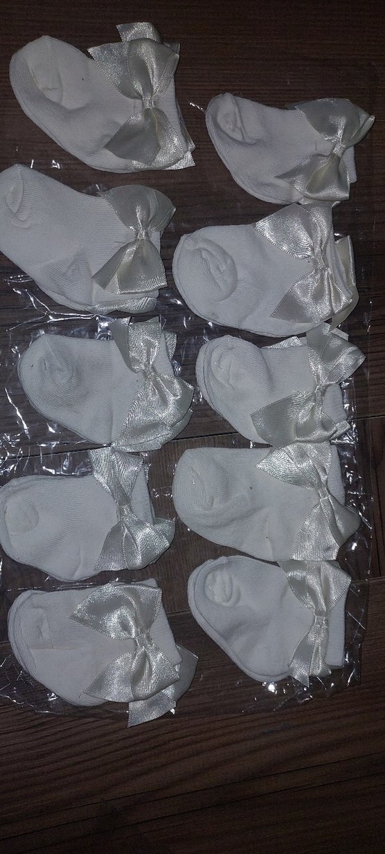 Kız Çocuk Beyaz Saten Görünümlü Çorap - Görsel 3