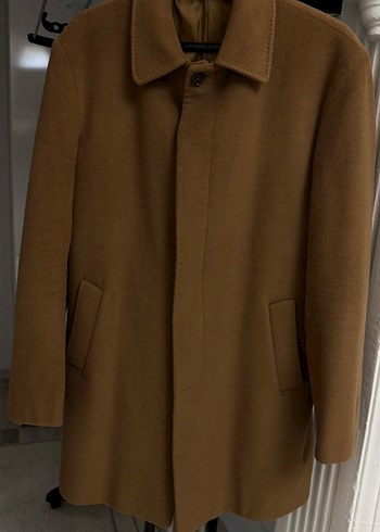 Bej Süet Düğmeli Erkek Midi Kaban - Görsel 6