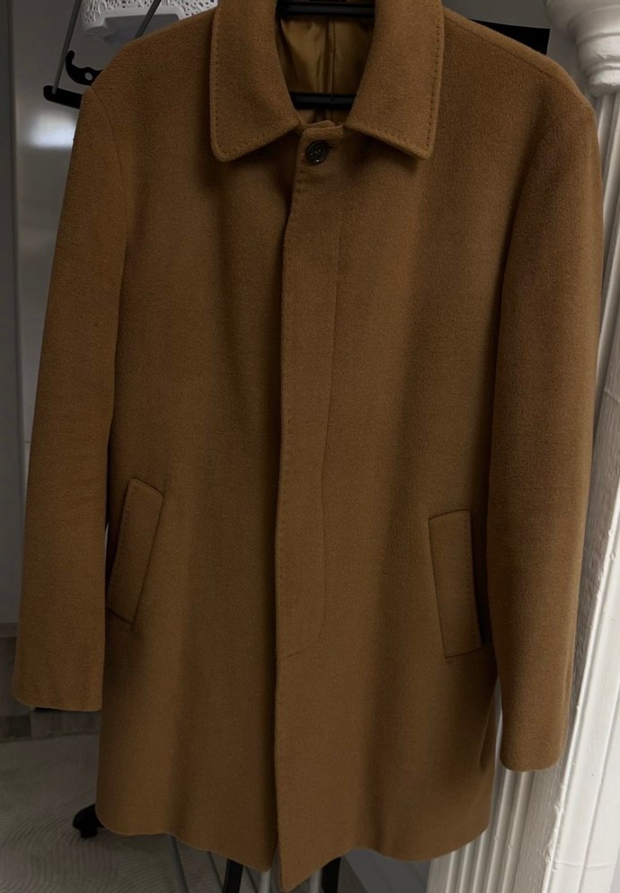 Bej Süet Düğmeli Erkek Midi Kaban - Görsel 4