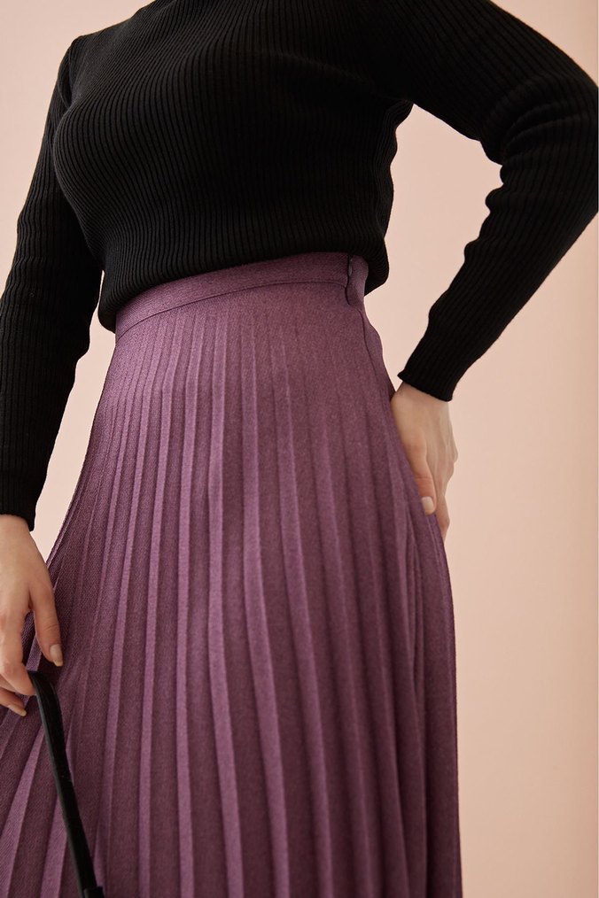 Mor Pileli Uzun Etek - Görsel 2