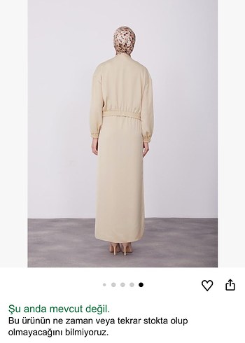 Bej Kadın Uzun Kollu Uzun Elbise - Görsel 2