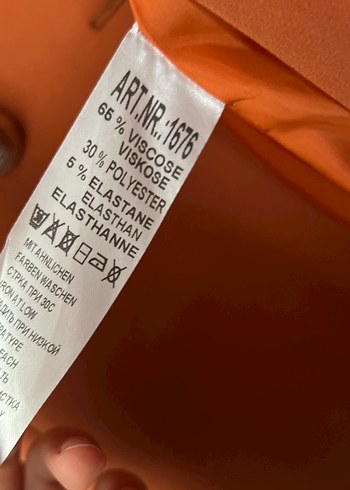 Turuncu Düğmeli Kadın Blazer Ceket - Görsel 3