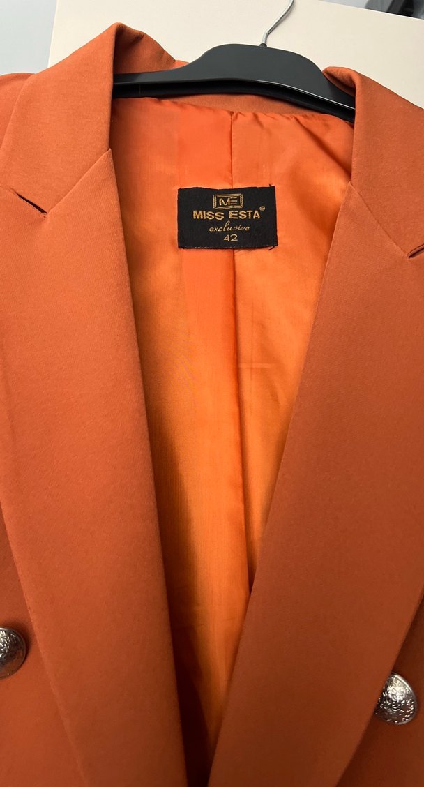 Turuncu Düğmeli Kadın Blazer Ceket - Görsel 2