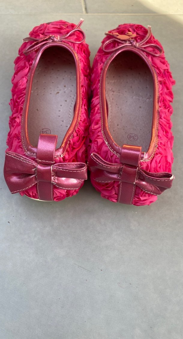 Kız Çocuk Pembe Fırfırlı Babet Ayakkabı - Görsel 3